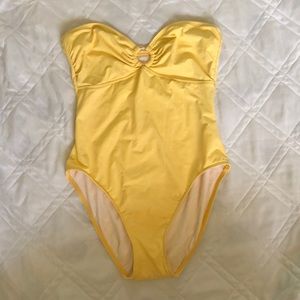 Lauren Ralph Lauren Yellow Strapless Swimsuit, 12